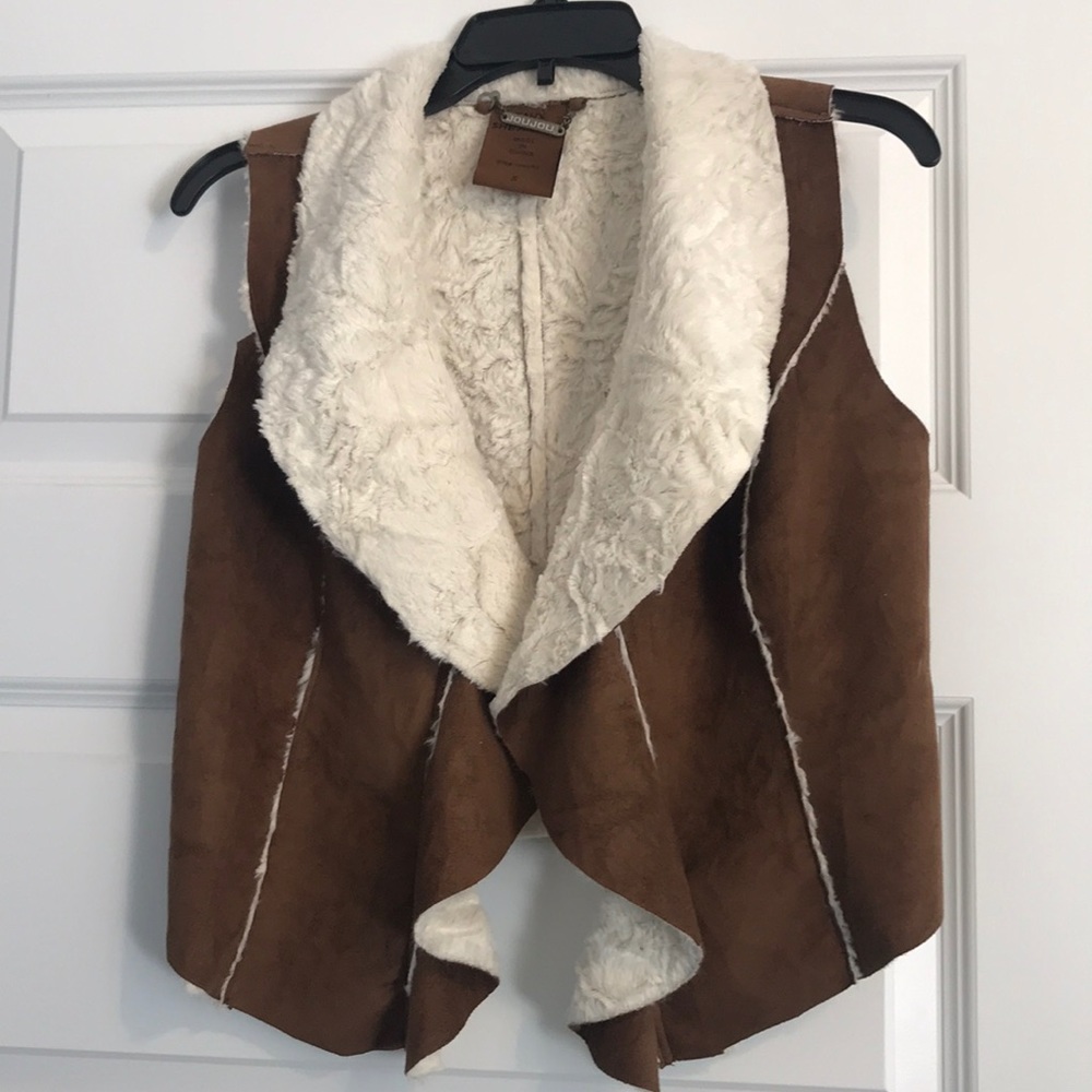 Brown suede vegan vest